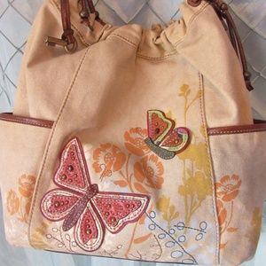 Fossil Butterfly Hobo Bag